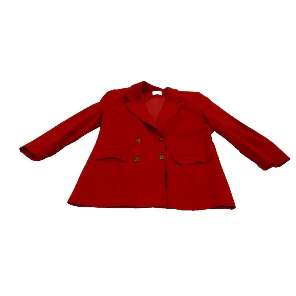 Vintage Pendleton Wool Blazer Woman Red Gold Button Jacket Academia Heritage